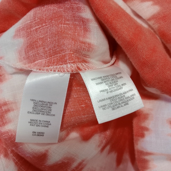 Jones New York Sport Petite 100% linen Tie Dye Boho Blouse size M - Picture 10 of 10